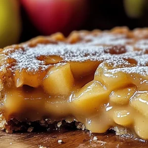 Delicious slice of Apple Gooey Butter Cake topped with fresh apples and cream