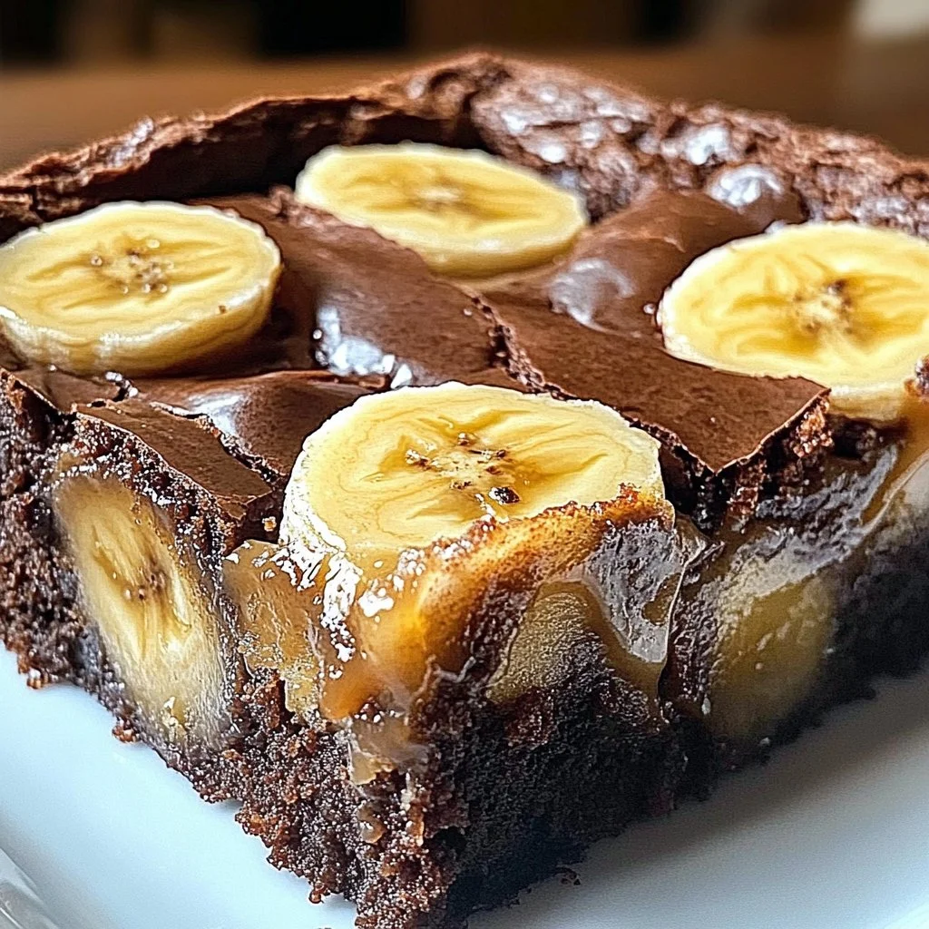 Delicious banana pudding brownies topped with creamy banana and vanilla layers