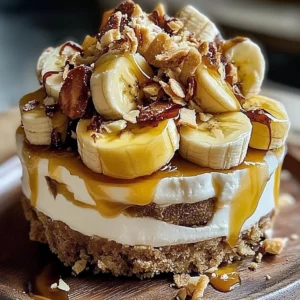 Delicious banana split cheesecakes topped with whipped cream and cherries