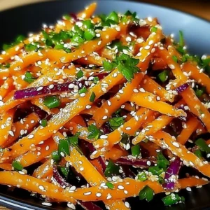 Irresistible carrot sesame salad with fresh ingredients and sesame dressing