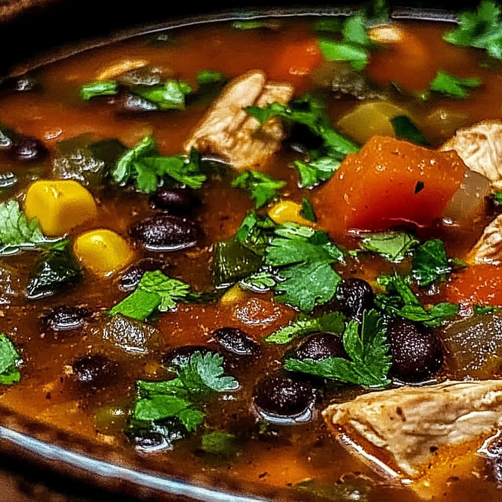 Irresistible Chicken Poblano and Black Bean Soup