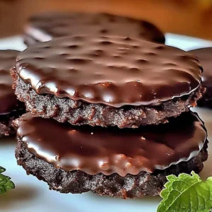 Delicious homemade copycat Thin Mints cookies on a plate