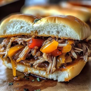 Delicious assortment of Crockpot sandwiches served on a plate.