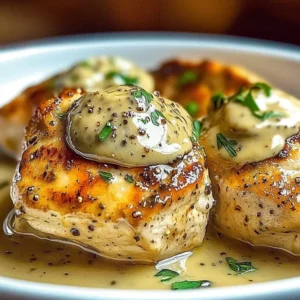 Easy Boursin chicken recipe with creamy herb cheese and chicken breasts