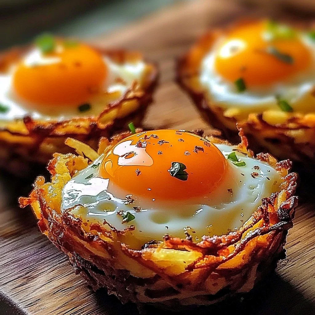 Irresistible Eggs in Hash Brown Baskets