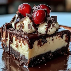 Delicious hot fudge sundae brownie cheesecake with chocolate sauce and whipped cream