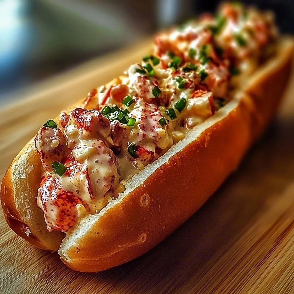 Delicious lobster roll with butter served on a toasted bun