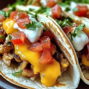 A delicious plate of pancake tacos filled with fresh fruits and syrup.