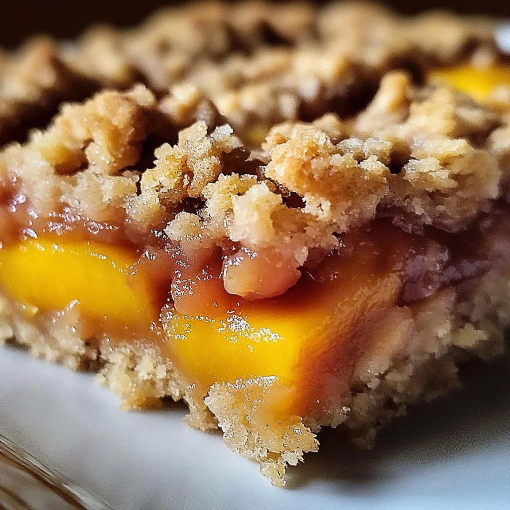 Irresistible Peach Crumble Bars