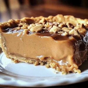 Deliciously irresistible peanut butter cookie pie ready to be served.