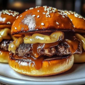Delicious pretzel sliders topped with cowboy-style ingredients