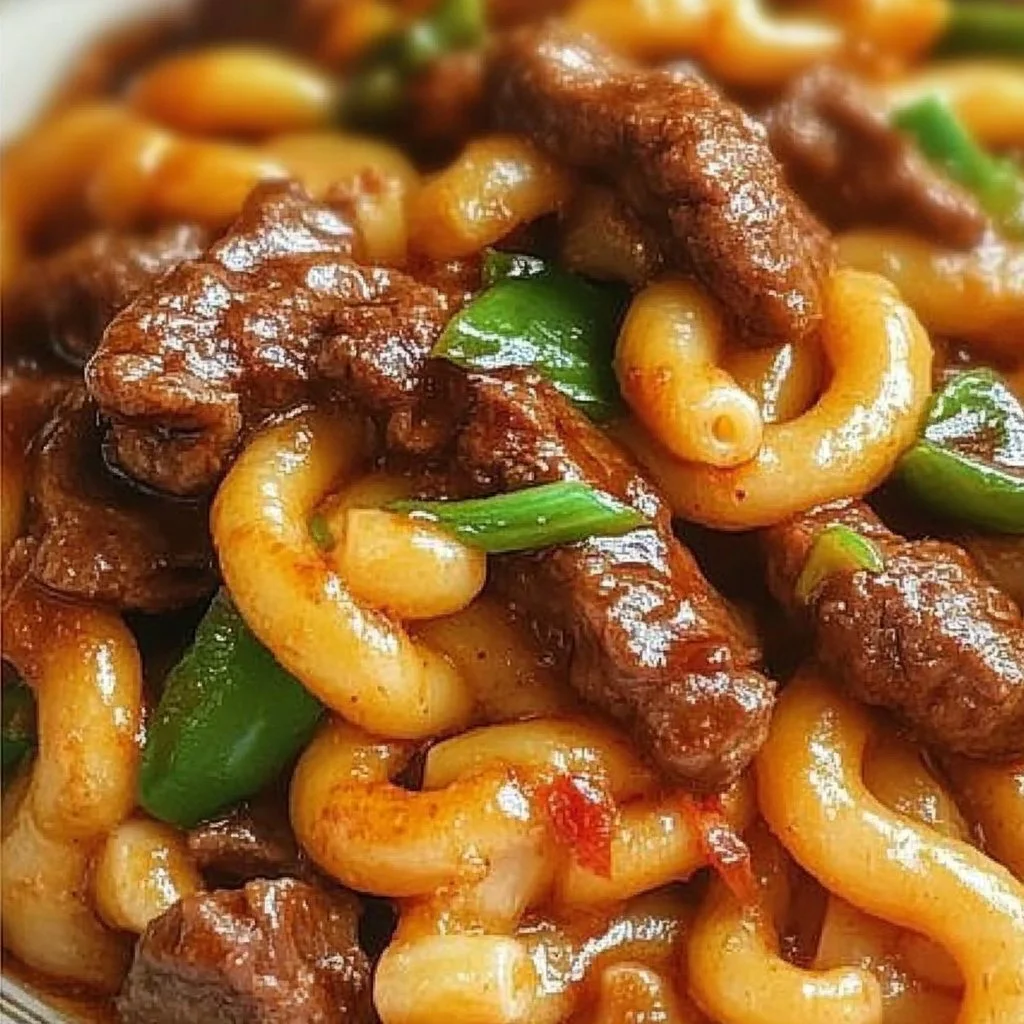 Irresistible Stir Fried Beef Macaroni