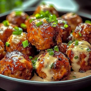 Delicious sweet chili chicken meatballs served with dipping sauce