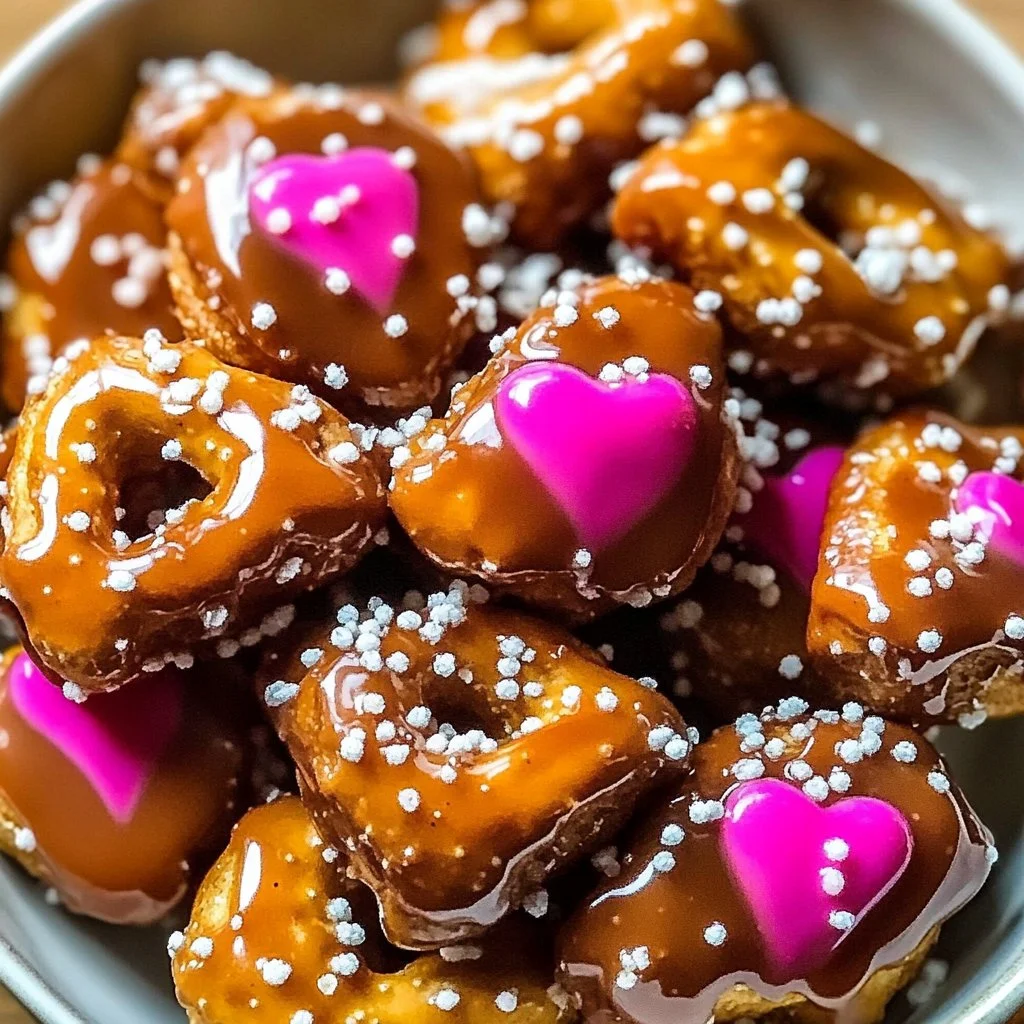Irresistible Valentine's Caramel Pretzel Bites