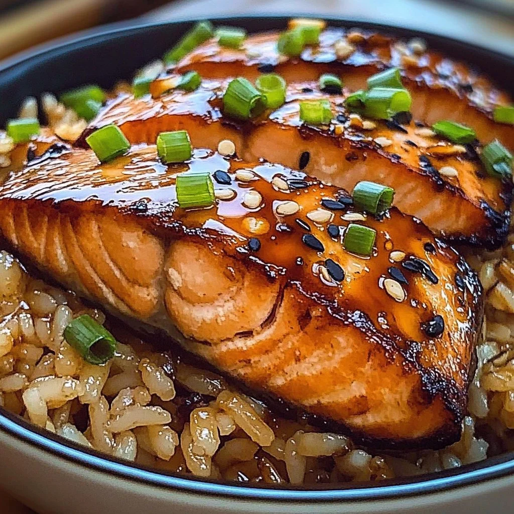 Maple Soy Salmon Strips with Fried Rice
