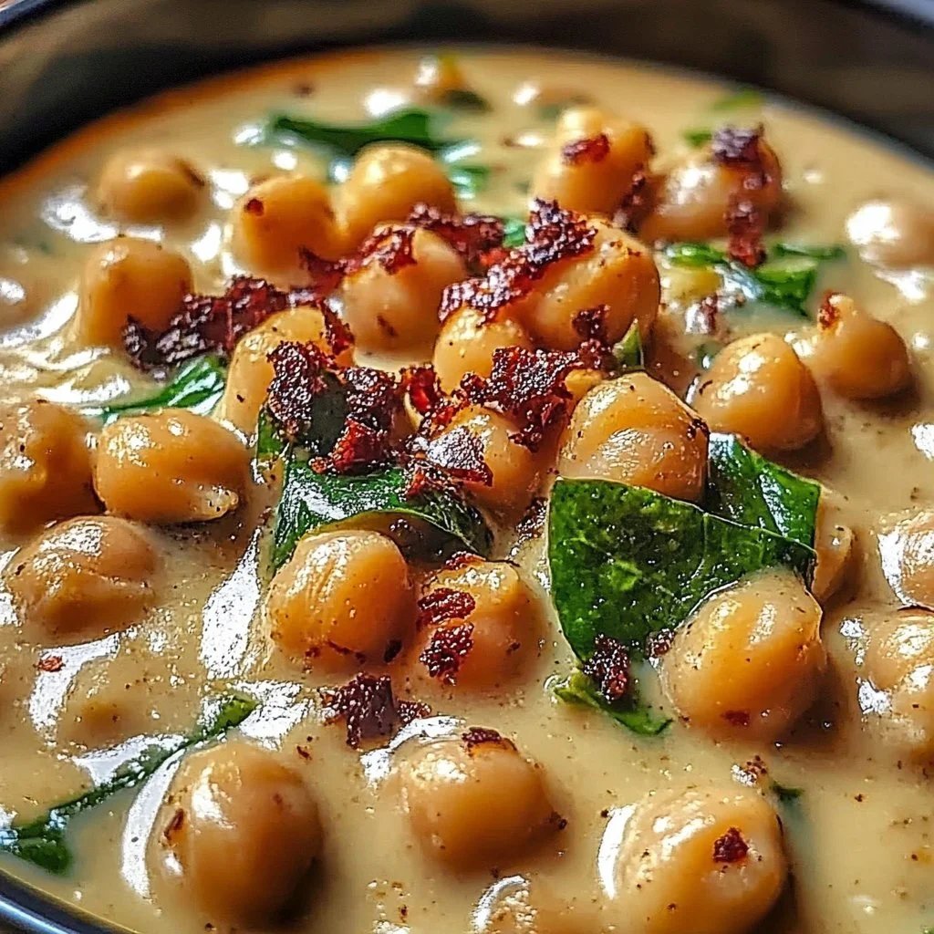 Delicious Marry Me Creamy Chickpeas dish served in a bowl