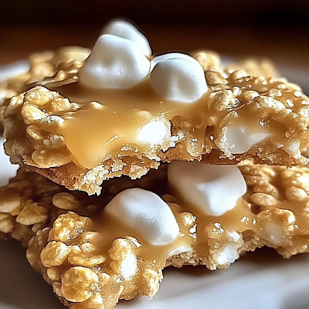 No-bake marshmallow peanut butter cornflake cookies on a plate