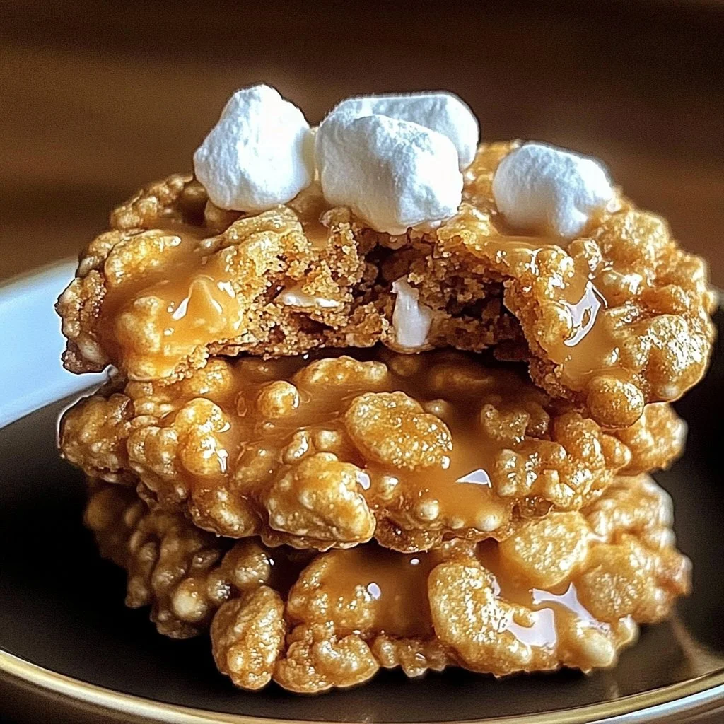 No-Bake Marshmallow Peanut Butter Cornflake Cookies Bliss