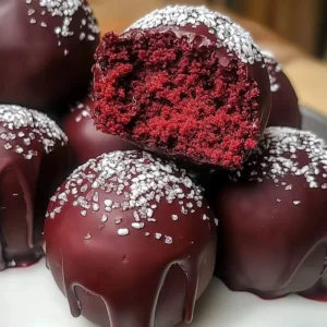 Delicious no bake red velvet cake balls ready to enjoy