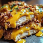 Mustard cheddar pretzel chicken dish with a crispy crust and savory flavor