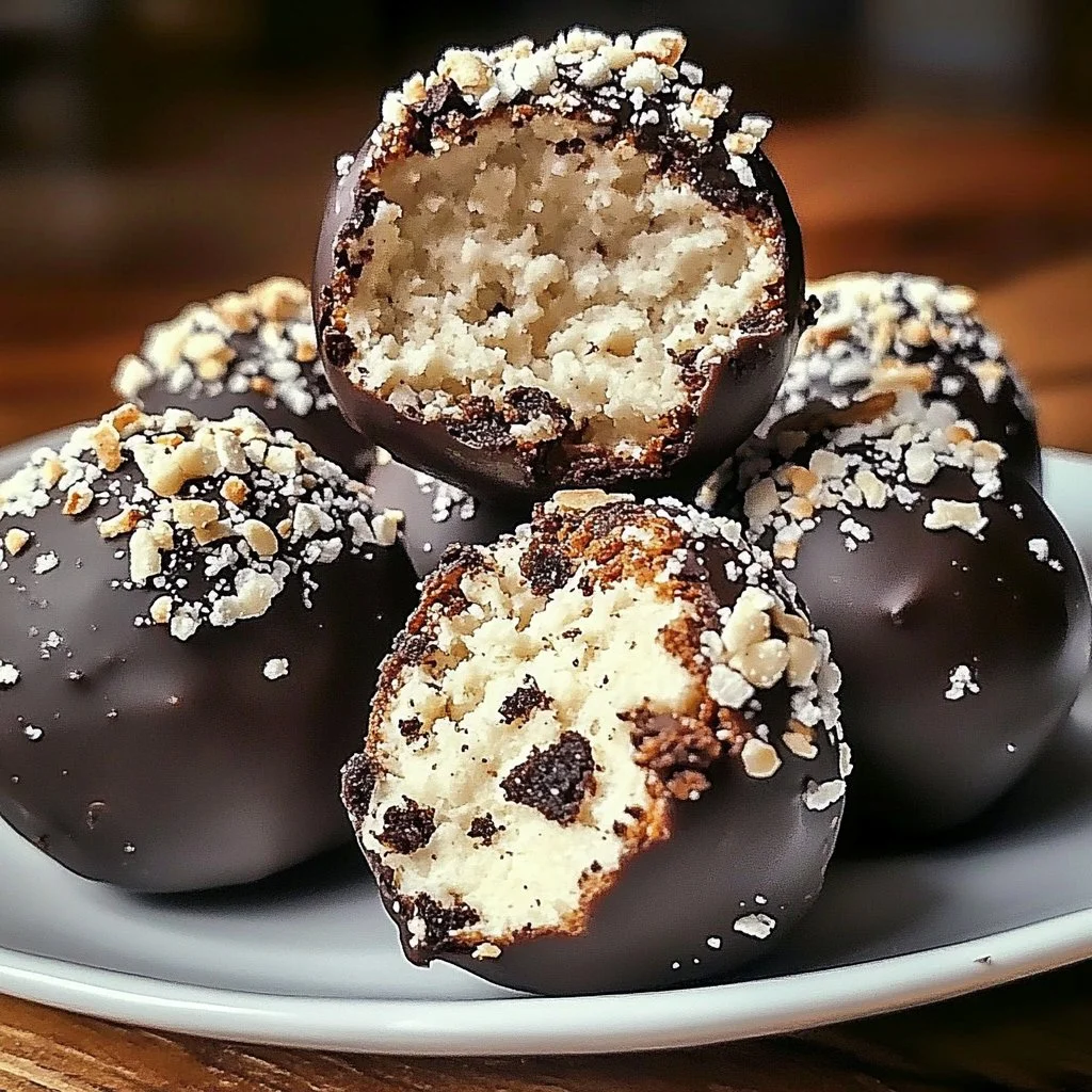 Delicious no-bake Pretzel Oreo Balls topped with chocolate