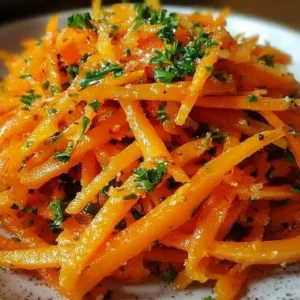 Vibrant raw carrot salad with fresh vegetables and dressing