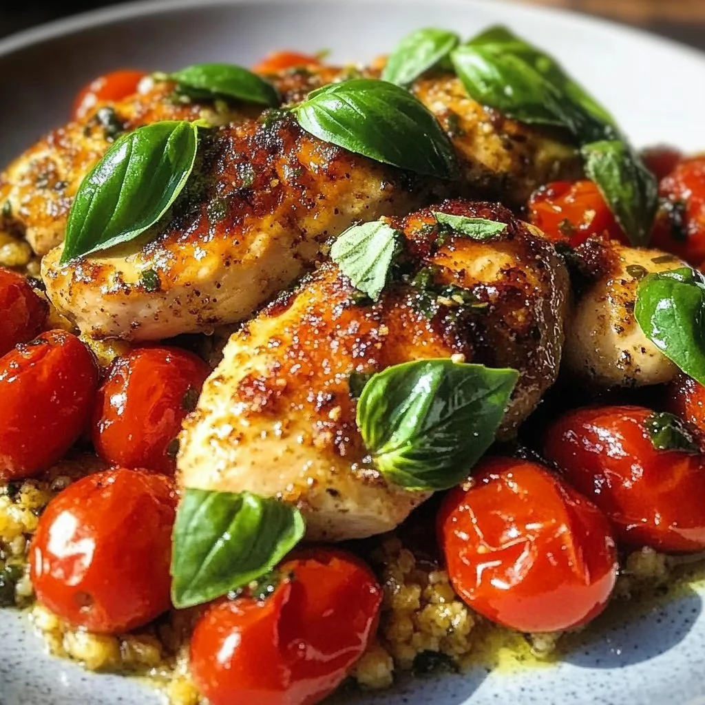 Romantic Chicken with Cherry Tomatoes and Basil