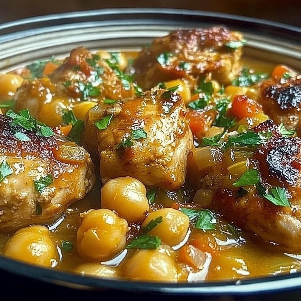 Slow Cooker Moroccan Chicken & Chickpeas