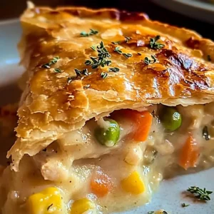 Homemade Turkey Pot Pie with flaky crust and savory filling