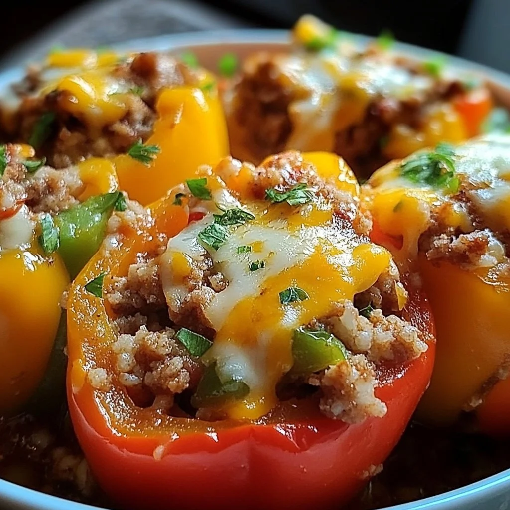 Delicious unstuffed peppers served with savory filling and fresh herbs.