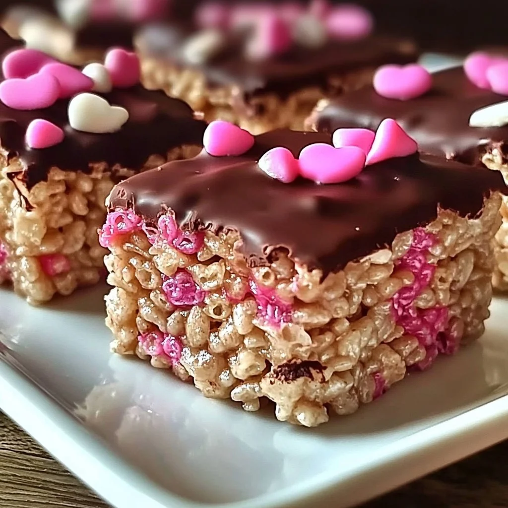 Valentine Chocolate Dipped Rice Krispie Treats to Adore