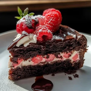 Delicious Valentine's Day chocolate cake with heart decorations