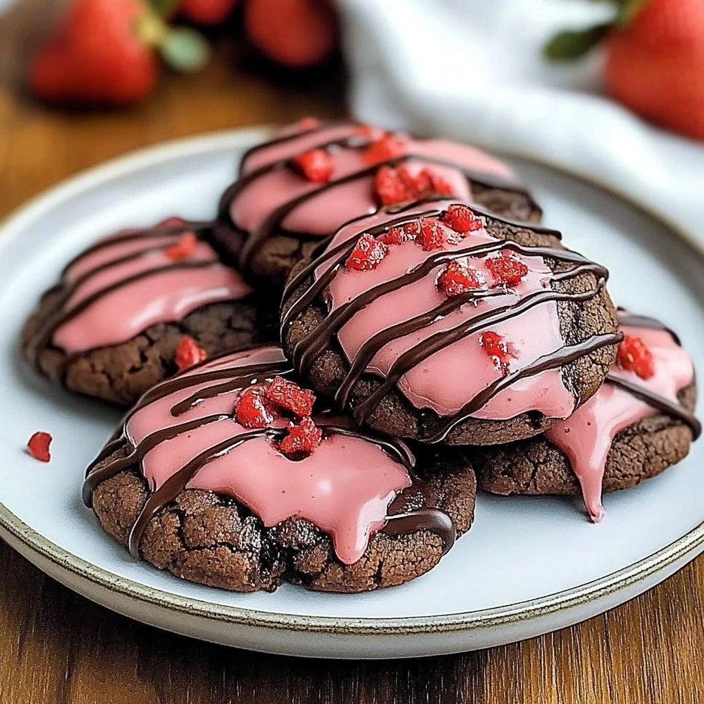 Valentine's Day Chocolate Covered Strawberry Cookies