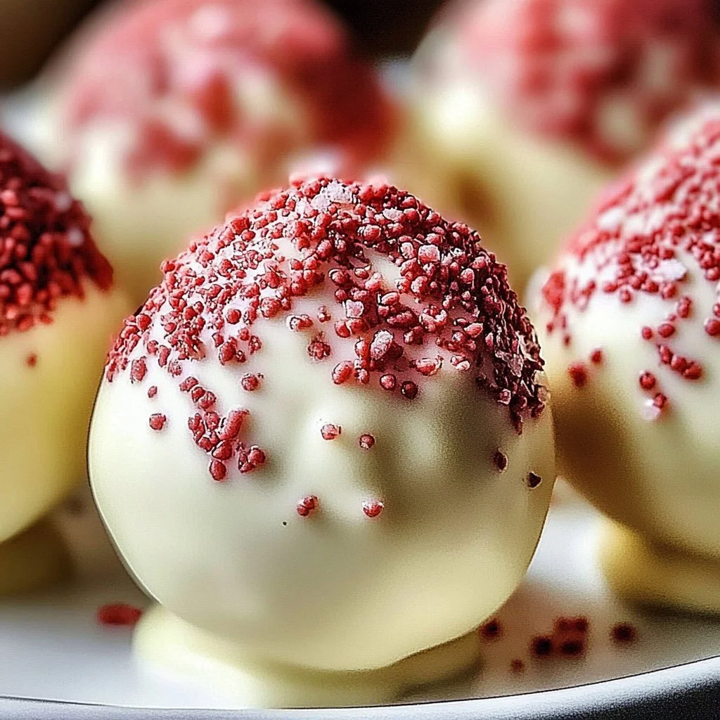White Chocolate Strawberry Truffles