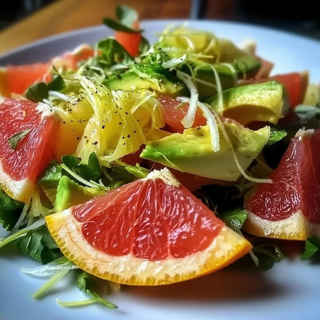 Delicious Avocado Grapefruit Fennel Salad with vibrant colors