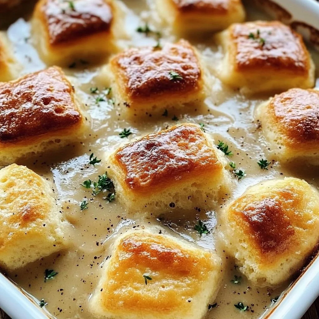 Biscuits and Gravy Breakfast Casserole