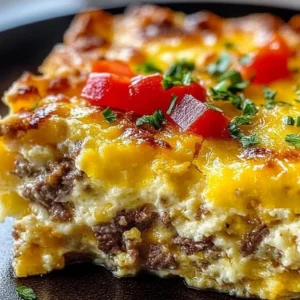 Delicious brunch casserole baked with fresh ingredients for a perfect meal.