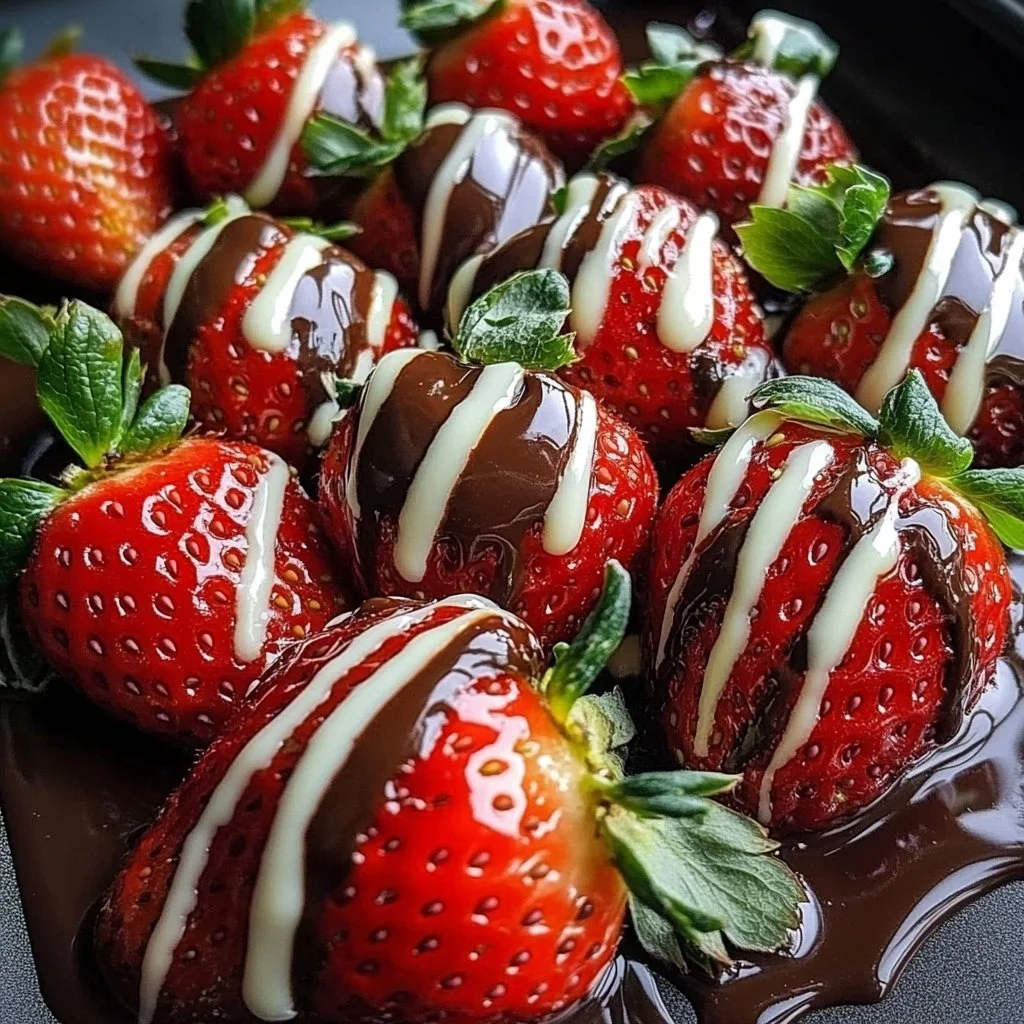 Delicious chocolate-covered strawberries arranged on a plate.