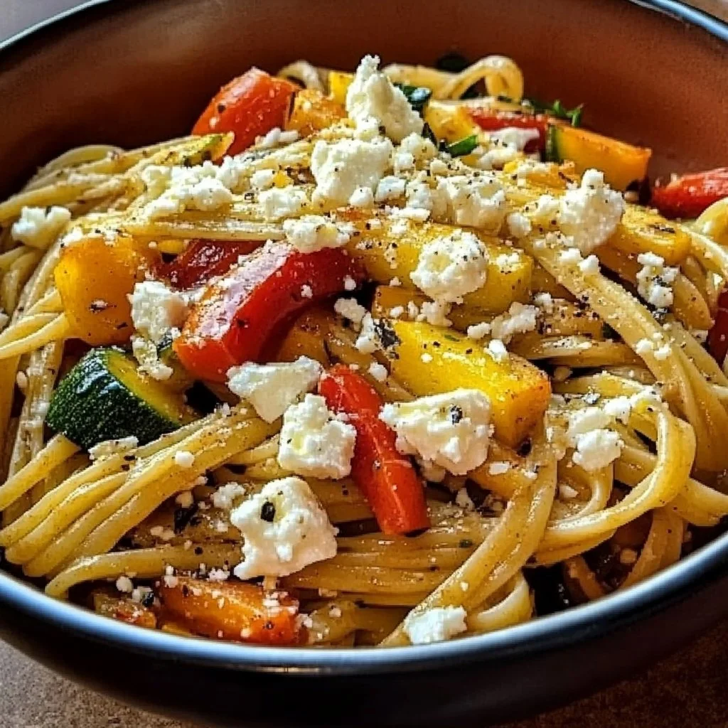 Easy Roasted Veggie Pasta with Feta