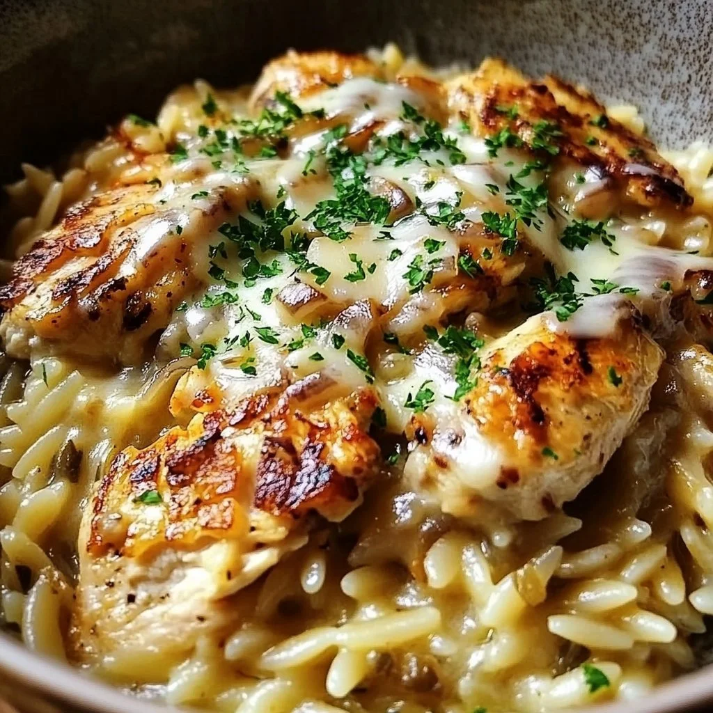 French Onion Chicken Orzo