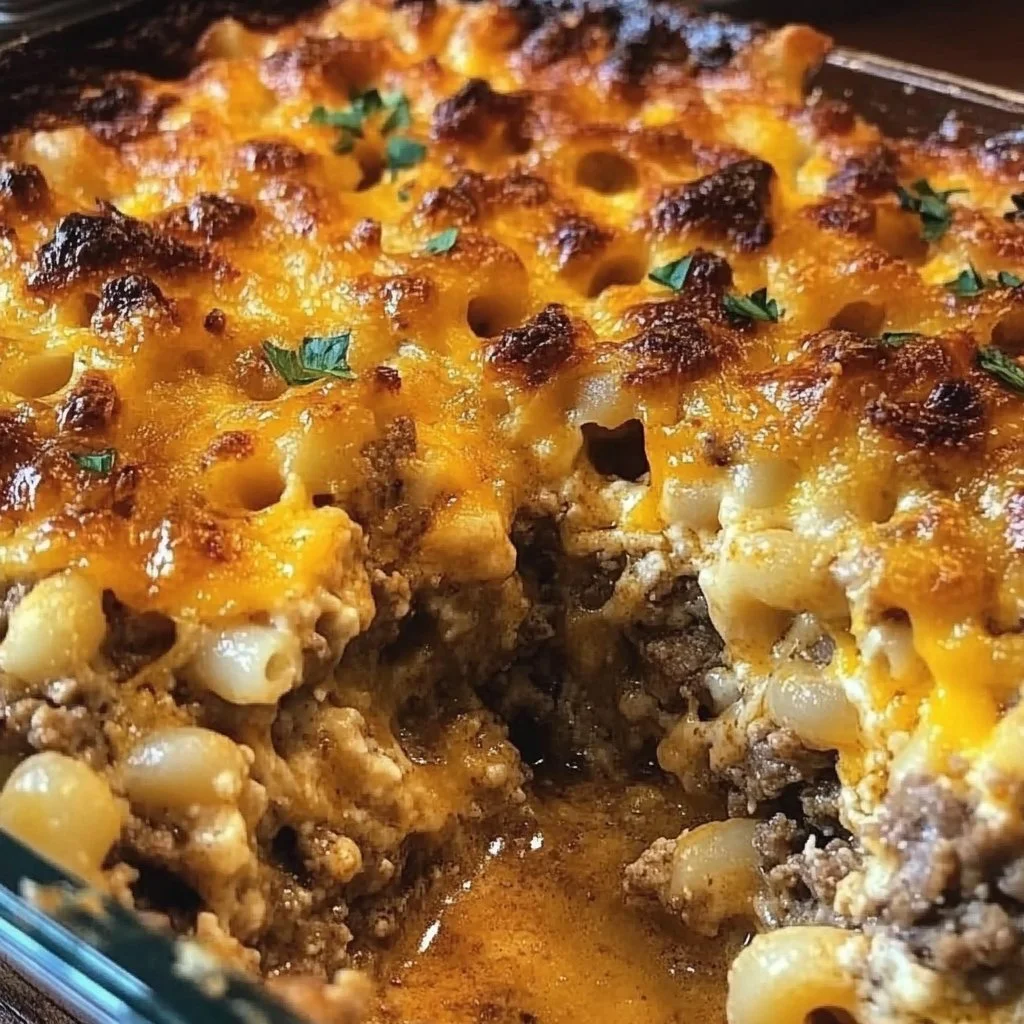 Irresistible Mac and Cheese Meatloaf Casserole