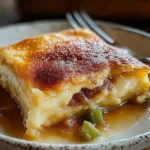 Delicious New Mexican Sopapilla Pie topped with cinnamon and sugar