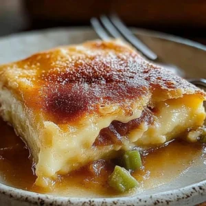 Delicious New Mexican Sopapilla Pie topped with cinnamon and sugar