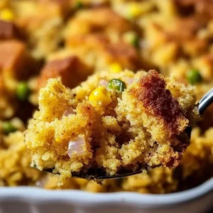 Bowl of Old-Fashioned Southern Cornbread Dressing ready for serving