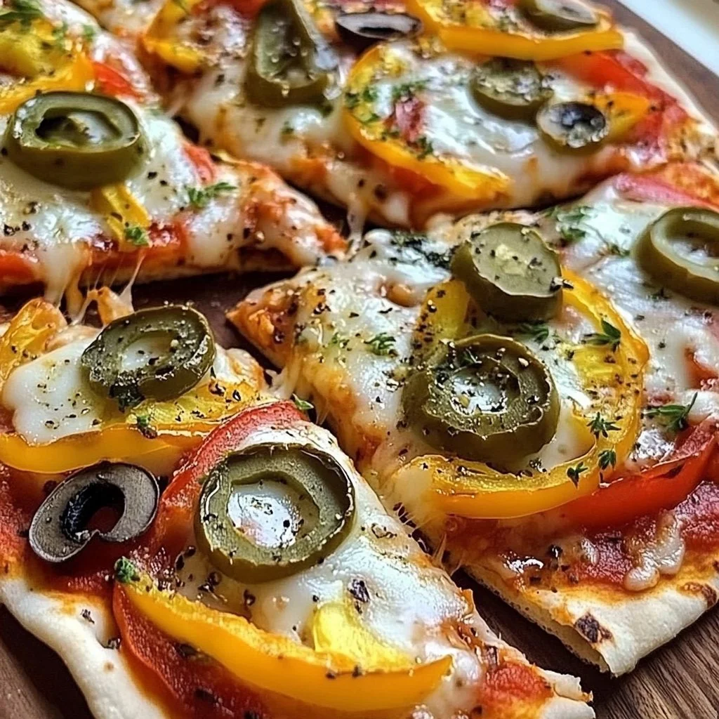 Delicious pita pizzas topped with fresh ingredients and melted cheese