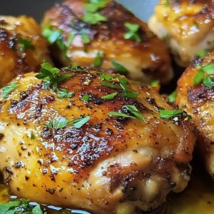 Delicious skillet chicken thighs cooked to perfection in a cast-iron skillet.