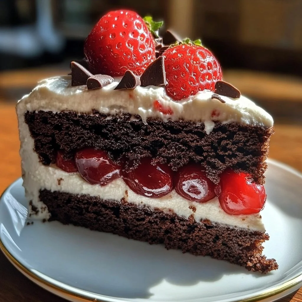 Delicious Valentine's Day chocolate cake decorated with hearts and roses