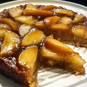 Apple Cinnamon Upside Down Cake with caramelized apples on top
