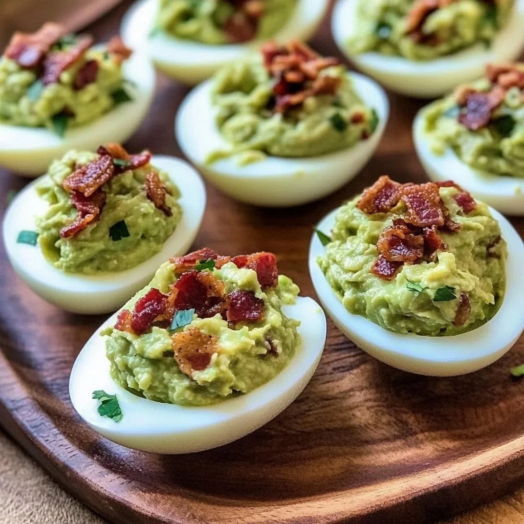 Bacon Guacamole Deviled Eggs