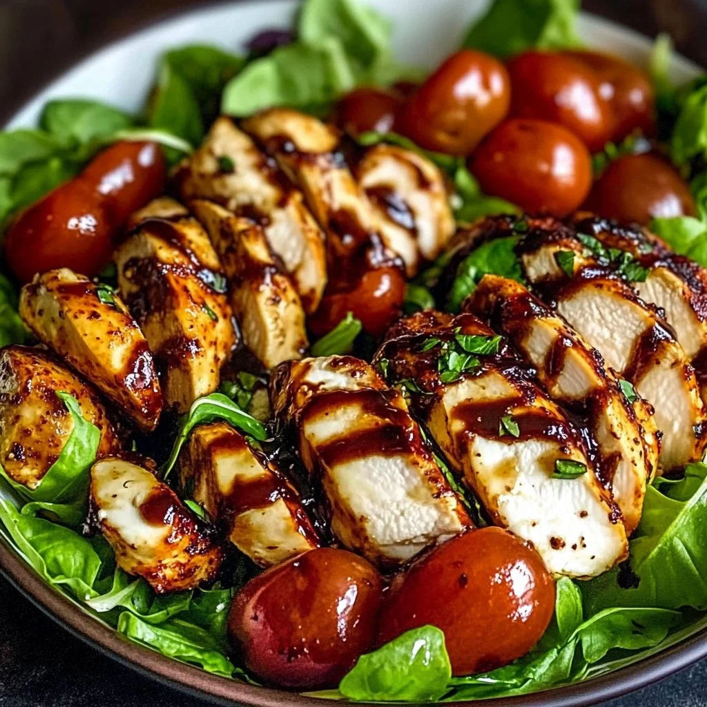 Baked Marinated Chicken Salad with Mozzarella and Balsamic Vinaigrette